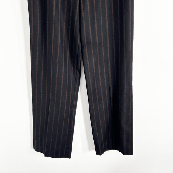 AKRIS Wool & Cashmere Black Striped Trouser Dress Pants Size US 6 - Picture 3 of 6